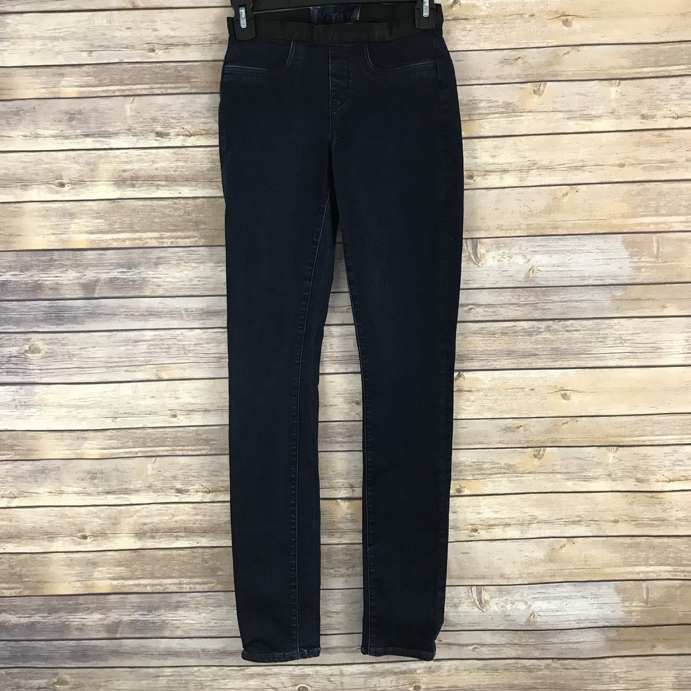 Helmut Lang Jeans Womens 24 Dark Wash Coated Jegging Skinny Pull On Stretch